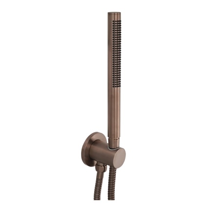 JTP Vos Brushed Bronze Shower Handset, Hose & Outlet
